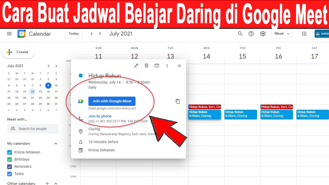 Cara Membuat Jadwal Belajar Daring atau Meeting di Google Meet - YouTube